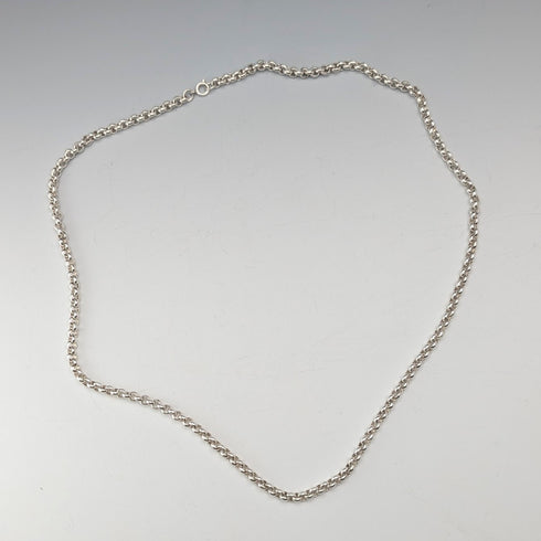 British vintage sterling silver azuki chain necklace 56cm 28.2g CC